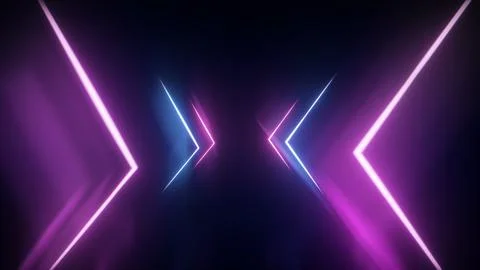 Immersive scene featuring dynamic chevron lighting and glowing reflections Stock Illustration