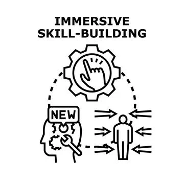 Immersive skill building journey developing new capabilities Illustrazione stock