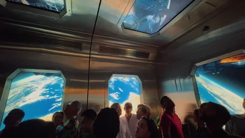Immersive space flight elevator experience 7 (Editorial) Stock Footage 328846327