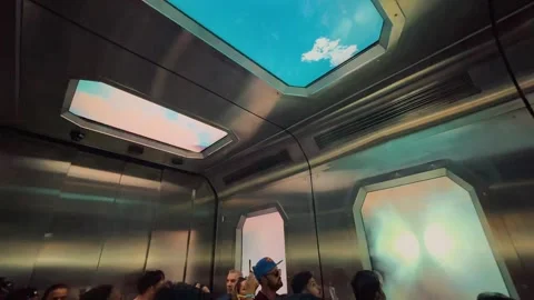 Immersive space flight elevator experience 4 (Editorial) Stock Footage 328846336