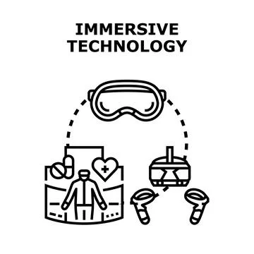 Immersive technology advancing virtual reality and augmented experiences イラスト素材