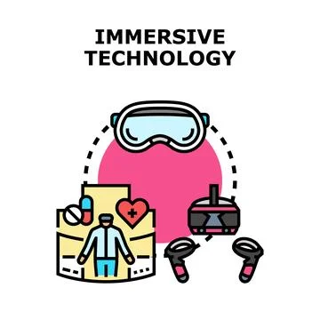 Immersive technology advancing virtual reality and augmented experiences Stock Illustration