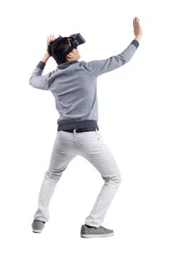 Immersive Virtual Reality Gestures Stock Photos