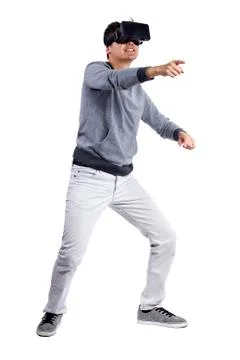 Immersive Virtual Reality Gestures Stock Photos