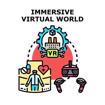 Immersive virtual world concept for future technology Stock Illustration