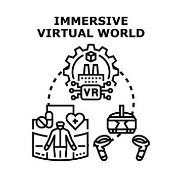 Immersive virtual world concept for future technology Stock Illustration