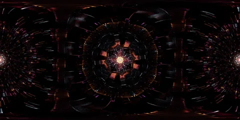 Immersive VR 360 mandala in sacred geometry designed as equirectangular dome Stock Footage 335674594