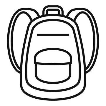 Immigrant backpack icon, outline style Stock Illustration