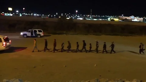 Immigrants Being Moved Along by Border Patrol  co 스톡 동영상 116614731