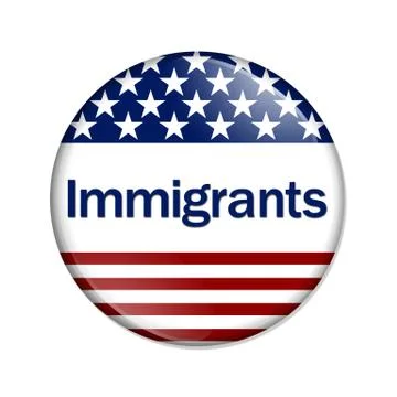 Immigrants button Stock Illustration
