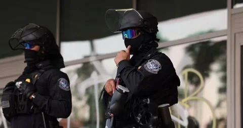 Immigration Customs Enforcement ICE Protest Los Angeles CBP Stock Footage 311086334