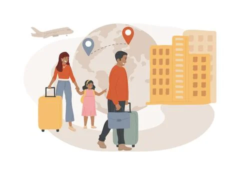 Immigration isolated concept vector illustration. イラスト素材