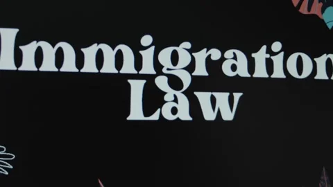 Immigration Law inscription on black background, graphic presentation. Legal Stock Footage 270692853