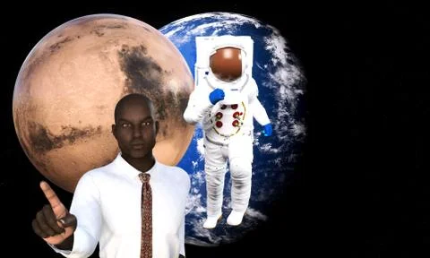 Immigration into mars Stock Illustration