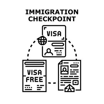 Immigration process navigating global travel and essential documents Ilustración de archivo