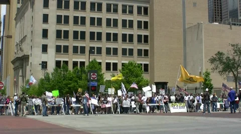Immigration Protest Rally Video stock 1431900