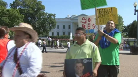 Immigration protest at White House Stock Footage 7906276