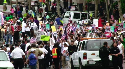 Immigration Reform Crowd Stock Footage 376258