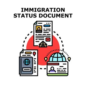 Immigration status document application for global relocation Stock Illustration