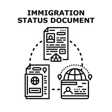Immigration status document application for global relocation Stock Illustration