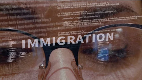 Immigration text on background of developer Video stock 106252099