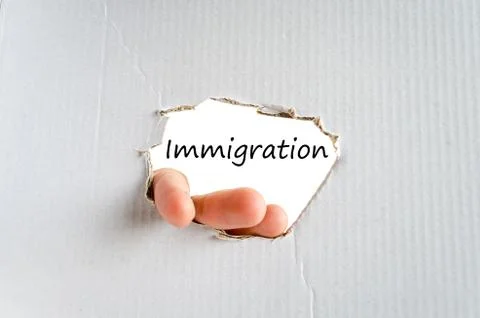 Immigration text concept Foto stock