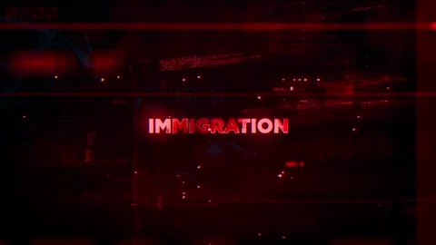 Immigration Word on Hacker concept technology futuristic data background Stock Footage 342454727