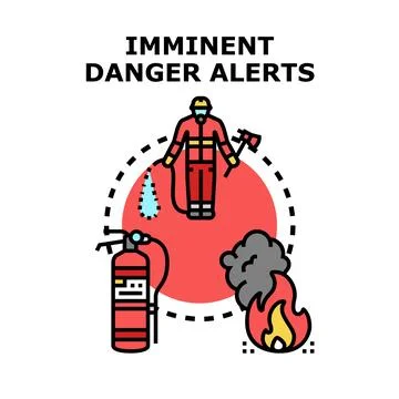 Imminent danger alerts for fire prevention Stock Illustration