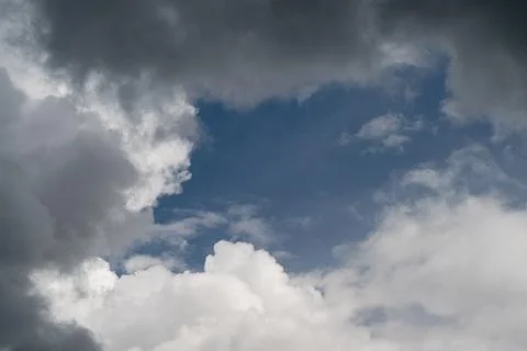 Imminent heavy rain imminent. Thick dark clouds indicate likely stormy weat.. Stock Photos