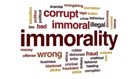 Immorality animated word cloud, text design animation. Stock Footage 79580440