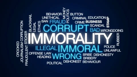 Immorality animated word cloud, text design animation. 스톡 동영상 79662419