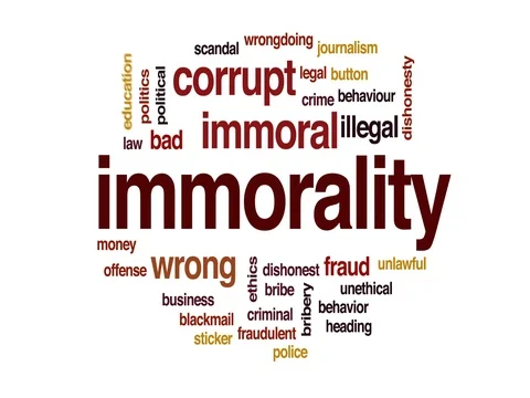 Immorality animated word cloud, text design animation. Stock Footage 80307500