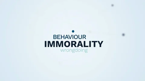 Immorality behaviour wrongdoing illegal dishonest corruption scandal crime ban Stock Footage 100451874