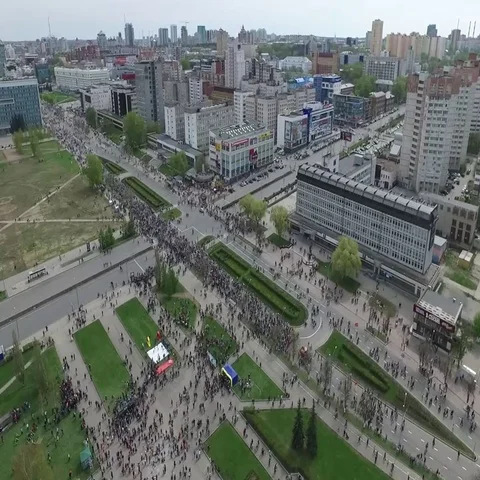 Immortal regiment. Perm on May 9 Russia Stock-Footage 69329409