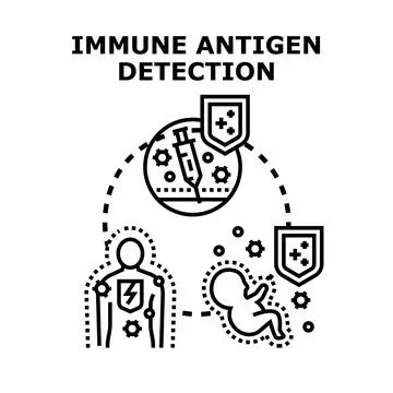 Immune antigen detection protecting human, infant health Stock Illustration