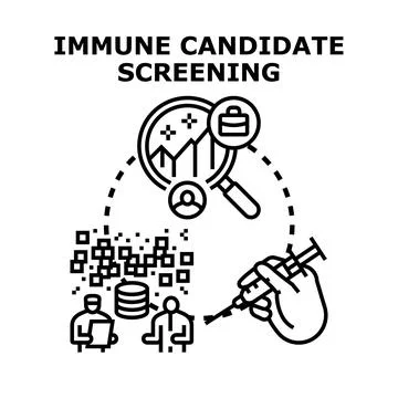 Immune candidate screening and selection process Stock Illustration