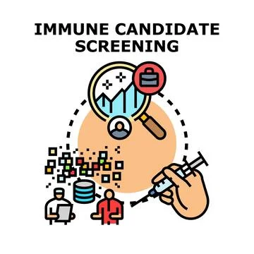 Immune candidate screening and selection process Stock Illustration