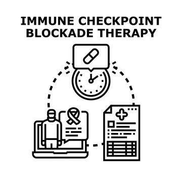 Immune checkpoint blockade therapy concept for cancer treatment Stock Illustration