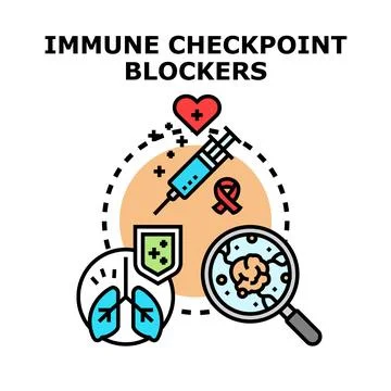 Immune checkpoint blockers vector concept illustration Stock Illustration
