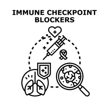 Immune checkpoint blockers vector concept illustration Stock Illustration
