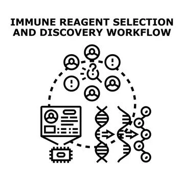 Immune reagent selection and discovery workflow process イラスト素材