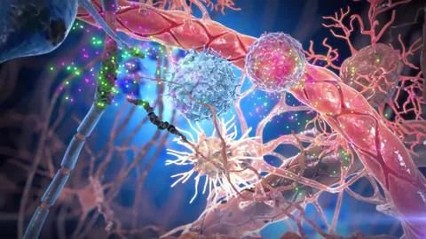 The immune response is how your body recognizes and defends itself against ba Stock Illustration