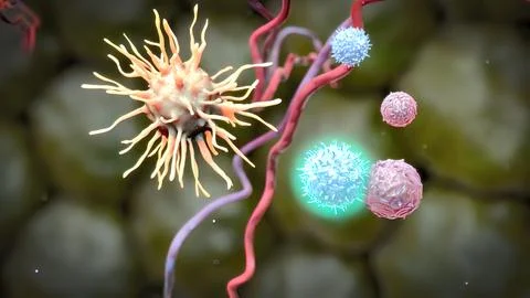 The immune response is how your body recognizes and defends itself against ba Stock Illustration