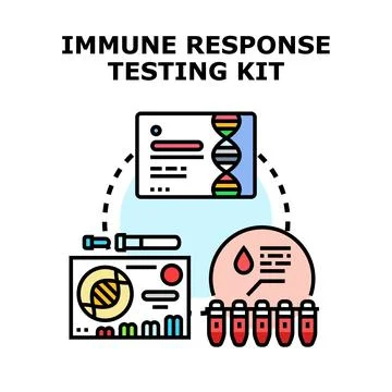 Immune response testing and diagnostic kit concept Illustrazione stock