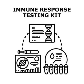 Immune response testing and diagnostic kit concept 스톡 일러스트