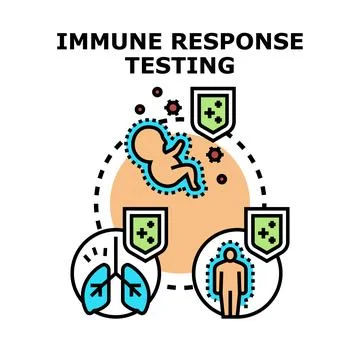 Immune response testing and human organism protection concept Stock Illustration
