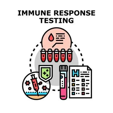 Immune response testing diagram medical analysis concept Stock Illustration