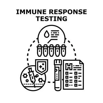 Immune response testing diagram medical analysis concept Stock Illustration