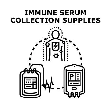 Immune serum collection process vector illustration Stock Illustration