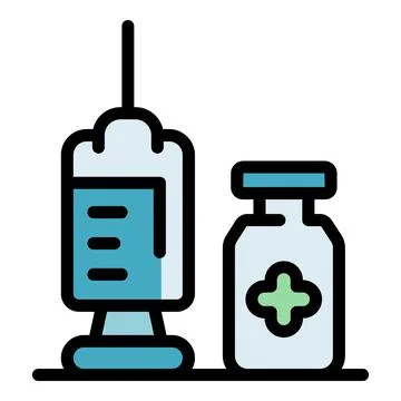 Immune syringe icon vector flat Stock Illustration